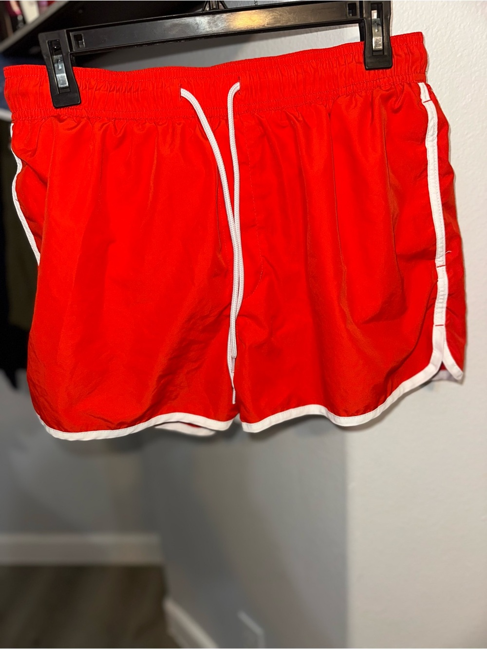 H&M Red Athletic Shorts with White Trim